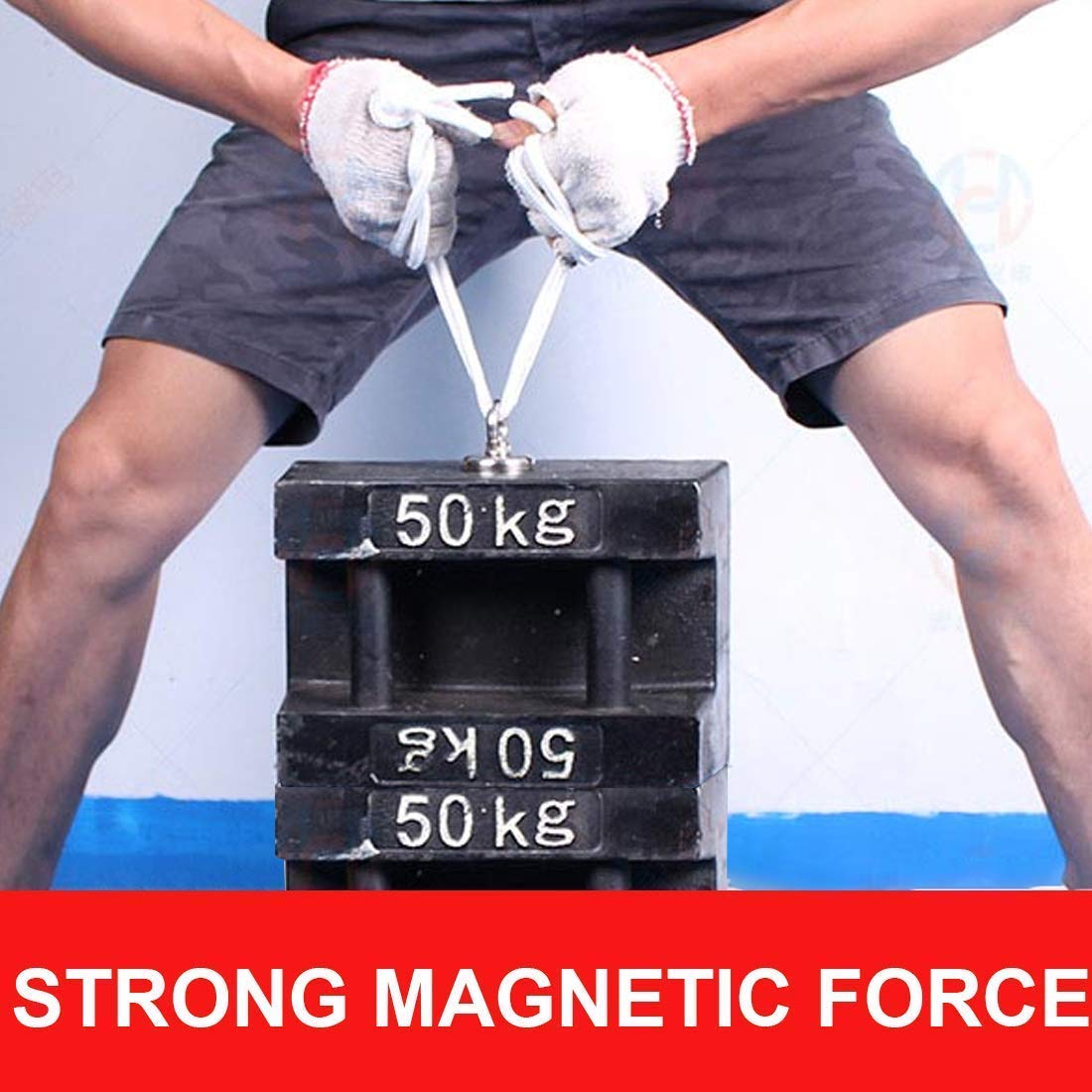 Magnet Fishing, kit da pesca magnetico da 226,8 kg, magnete da pesca resistente, corda da 19,8 m, gancio, guanti e moschettone di bloccaggio, blocco filettatura, diametro 6 cm