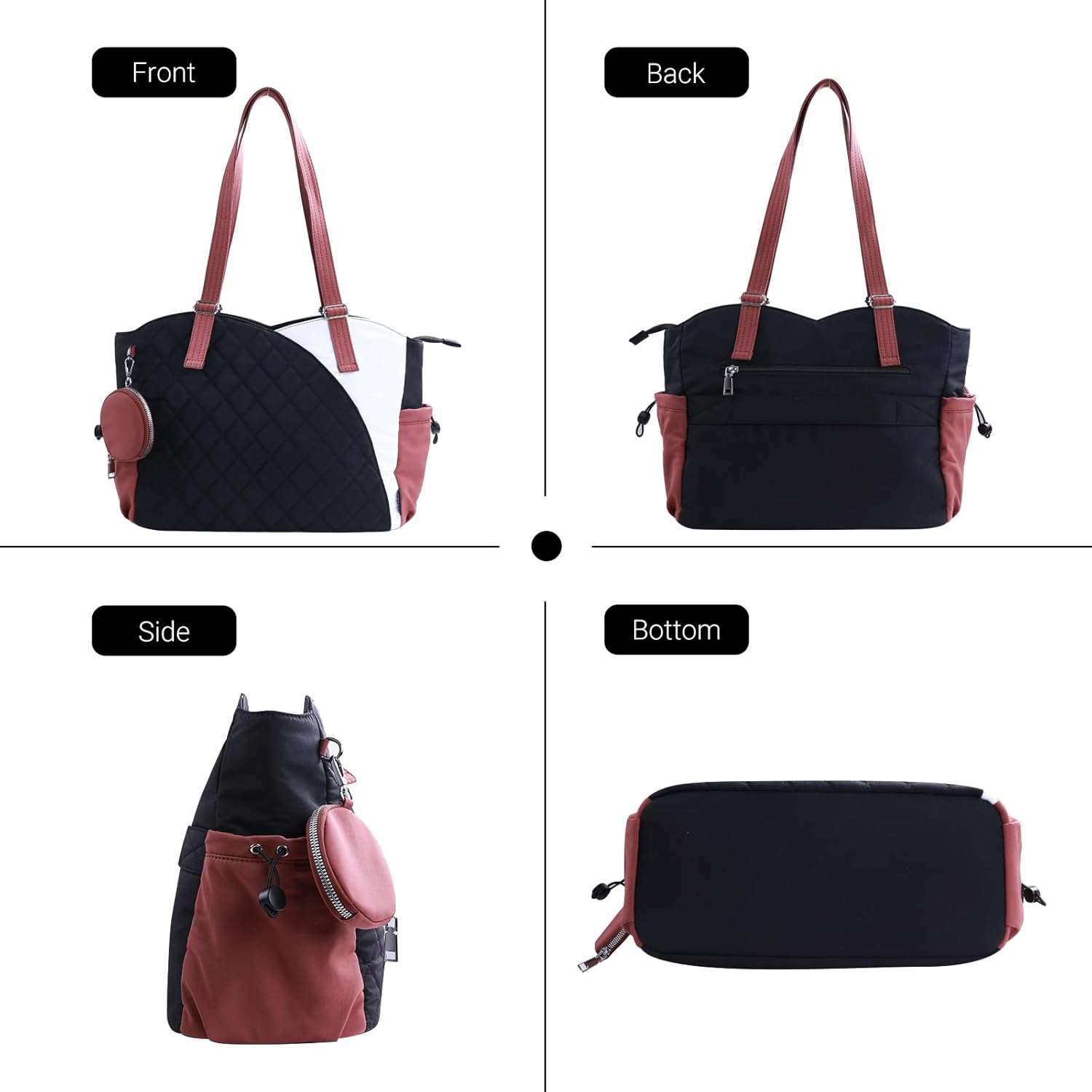 Tote Bag for Women, Puffer Work Bags with Zipper for Daily Travel College, - Image 6