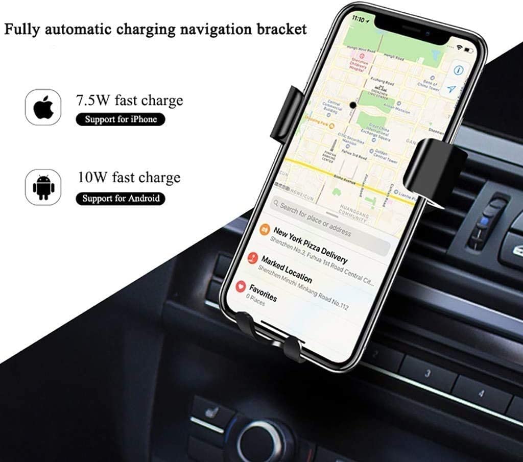 Caricatore Caricabatterie Auto Senza Fili, Caricabatterie Automatico for Auto Veloce Qi, Smart Sensor USB Titolare del Telefono