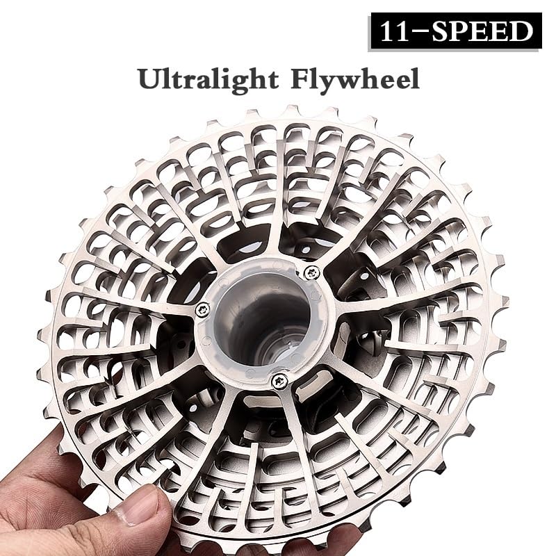 Cassettes Y PiñOnes Cassette Ultraligero for Bicicleta de Carretera, Volante de inercia de 11 velocidades y 12 velocidades, Rueda Libre de 11-28/32/34/36 Dientes Rueda Libre