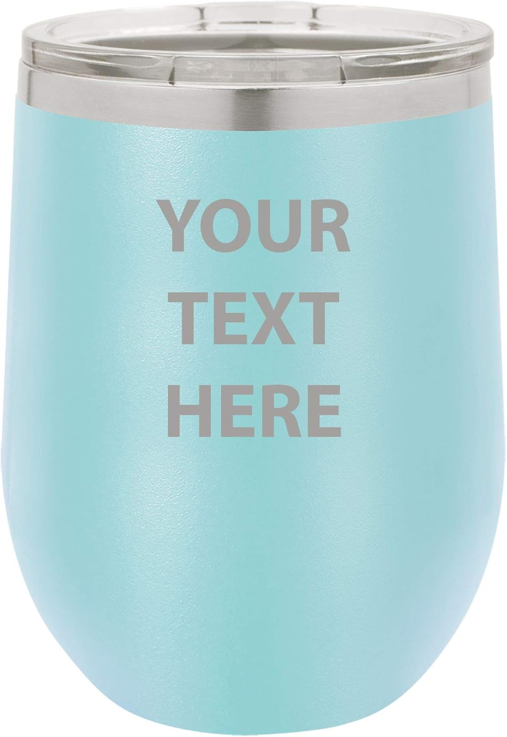 The Personal Exchange Personalized Wine Tumbler Insulated Engraved Your Text (light blue)