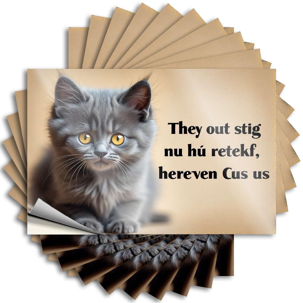 A Curious Kitten Gazes with Wide Eyes. Sticker Housewarming | Fall Window Removable Decal Pack(6X9CM)