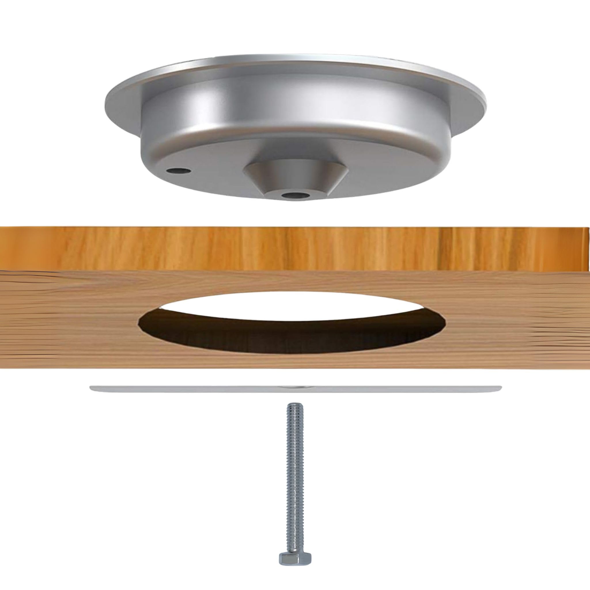 kalb | 15W Einbau drahtlos Ladegerät USB-C Ø 60mm Schnell Ladestation für Smartphones Möbel Induktion Schnellladegerät Wireless Charger Kabelloses Ladegerät
