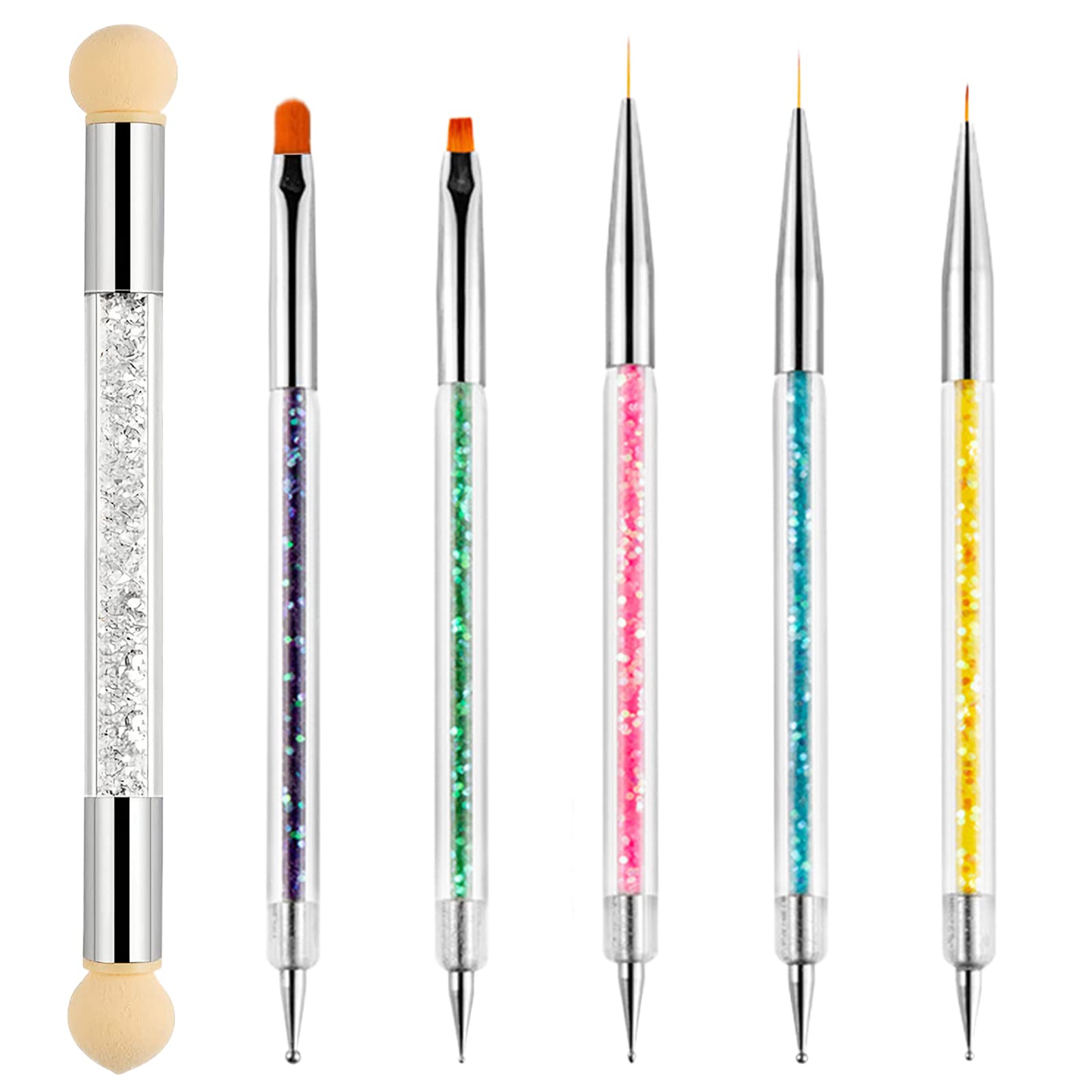 ZOCONE 6 Piezas Pinceles Para Uñas Decoracion Diy, Pinceles Acrilico Uñas Pinceles Nail Art Manicura Semipermanentes Pinceles Uñas Nail Art Pintura Dibujo Línea Herramienta para Desenho Fino das Uñas