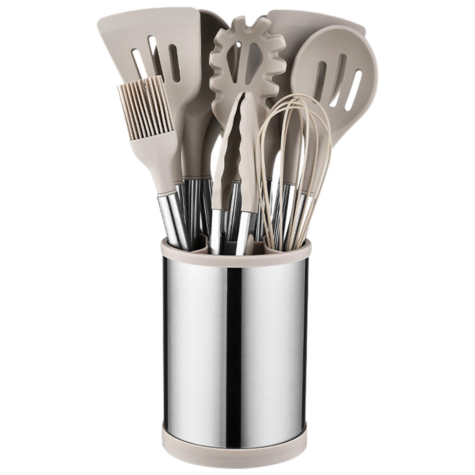 Set di utensili da cucina 12 pezzi di utensili da cucina per pentole | Kit Cucchiaio Spatola in Silicone e Acciaio , Utensili da Cucina per Pentole e Padelle