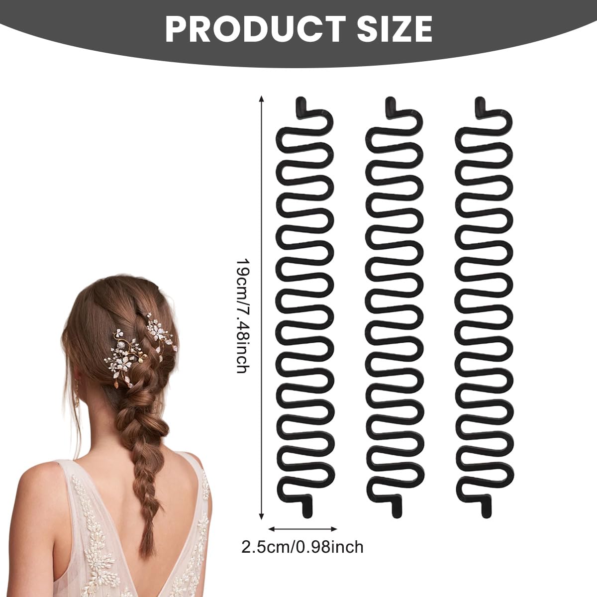 6-teiliges Topsy Haarschwanz-Werkzeug-Set, Haar-Flechtroller, mit Haken, magischer Haar-Twist-Styling-Dutt Hersteller Französischer Tausendfüßler Zöpfe DIY Haarstil Zubehör Schwarz für Frauen Mädchen