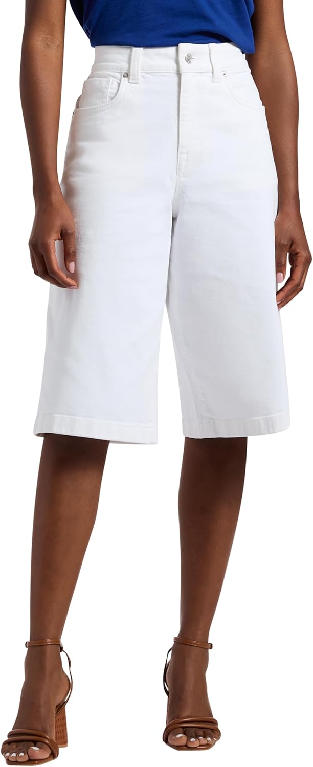 Buffalo David Bitton Women's Jackie Denim Jorts 24 Pure White