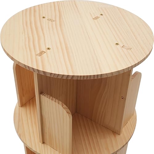 Miniatura 5 de Estantería giratoria de 4 niveles, estantería esquinera de 360 niveles, estantería de pie, estante de almacenamiento para oficina, hogar, sala de