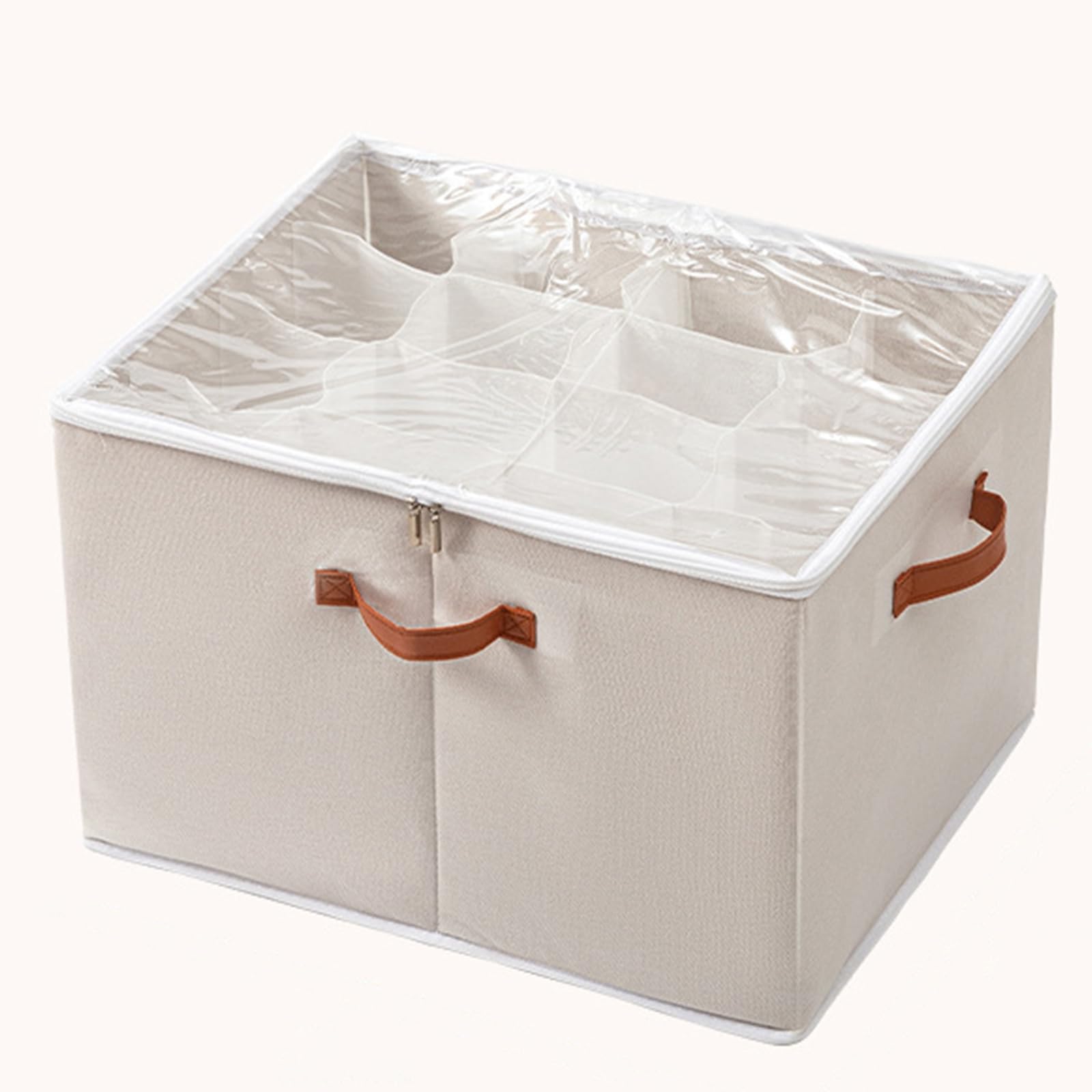Paquete de 2 cajas de almacenamiento plegables transparentes para zapatos con fundas y asas resistentes, organizadores que ahorran espacio para tenis y tacones, solución perfecta para el armario