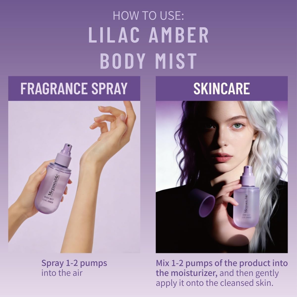 Lilac Amber Body Mist for Women | Long-Lasting Fresh Scent, Paraben & Phthalate Free, Gentle Daily Fragrance Spray 3.38 fl oz (100ml) — view 7