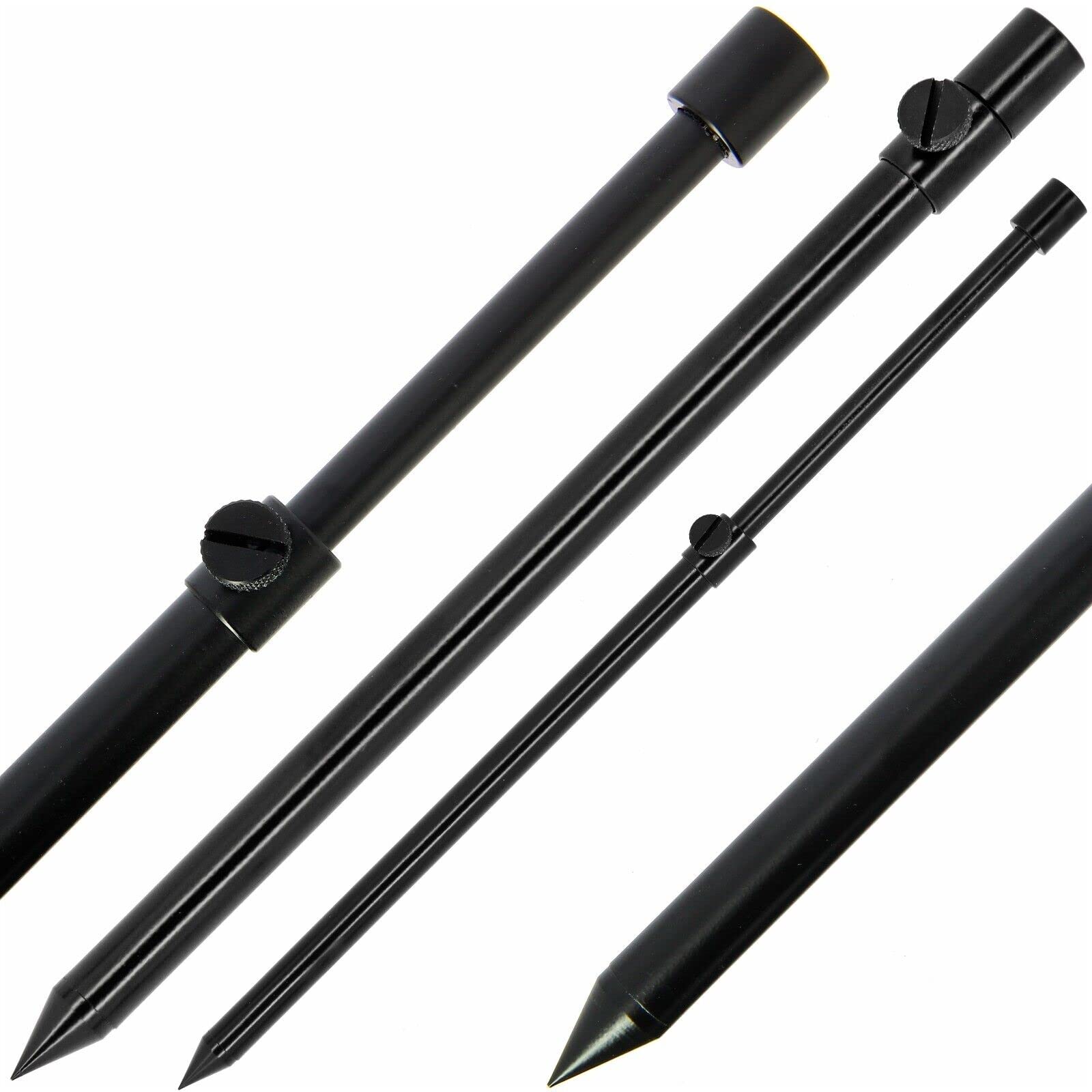 DNA Leisure Fishing Banksticks Adjustable 50-90cm Black Alloy Bank Stick 2 4 6 8 Carp Coarse Tackle (6)