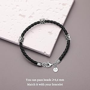 Amazon.com: JEVINDA Leather Bracelet for Men Women 4MM Braided 925