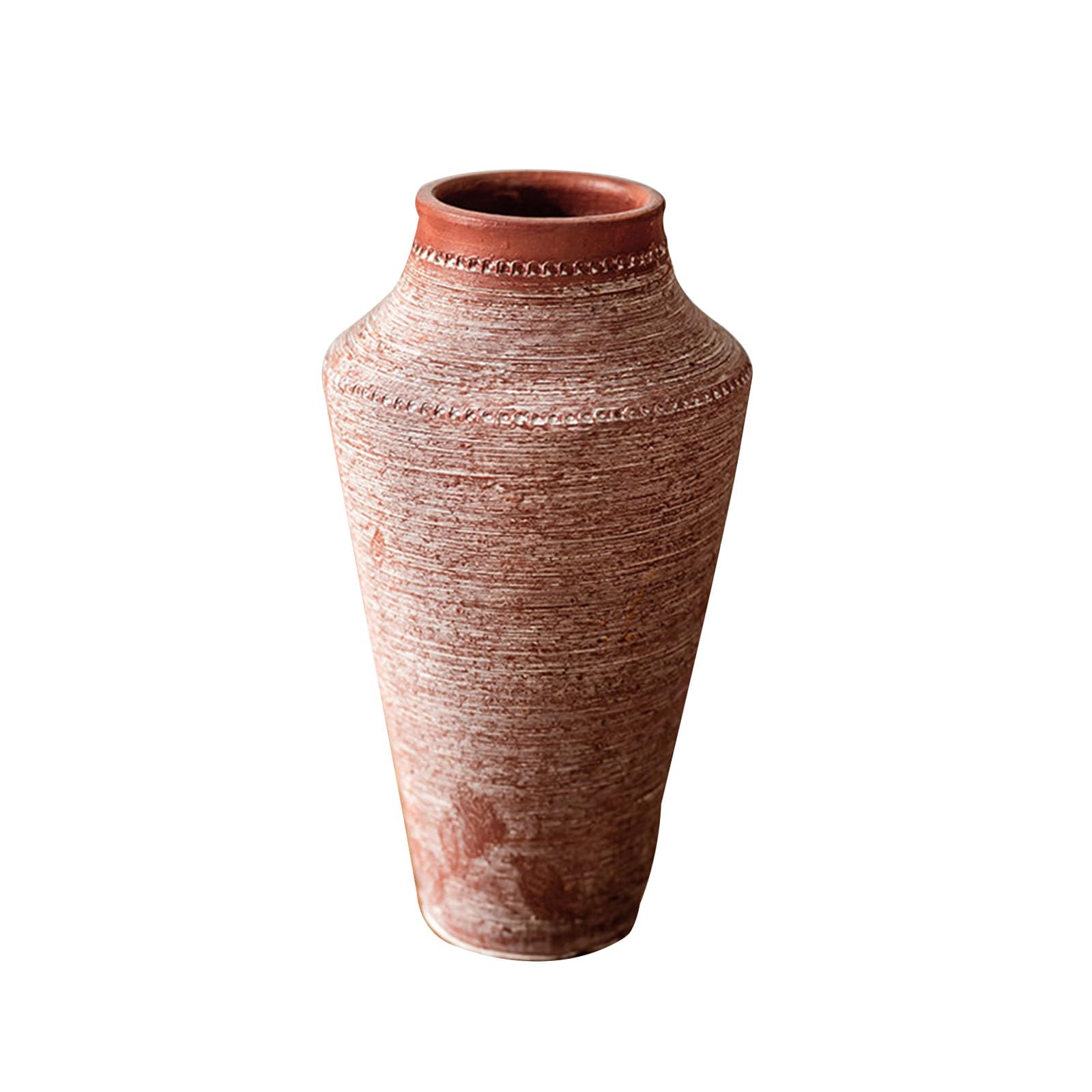 Nzzkoides Red C Red Thick Ceramic Vase, Creative Art Vase, Decoration For Living Room, Bedroom, Hotel, Balcony, Villa, Farmhouse(Size:16 * 16 * 28Cm,Color:red C)