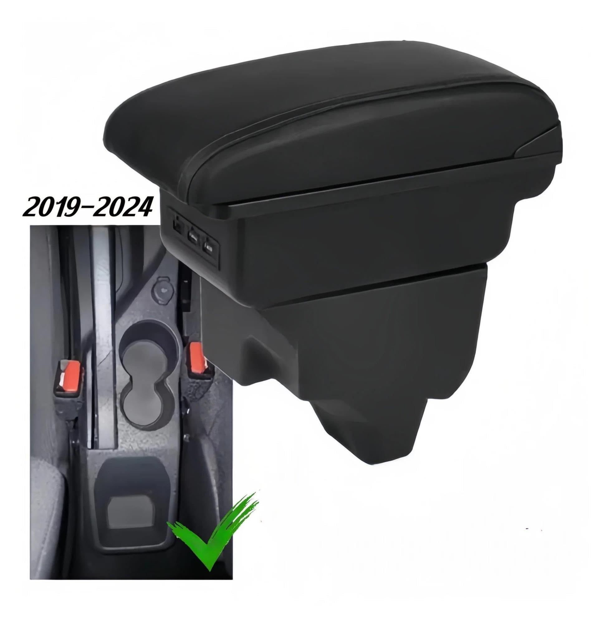 Para Peugeot 2008 208 2019-2024 Caja Reposabrazos Almacenamiento Coche