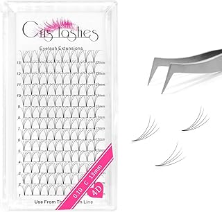 Premade Fans Eyelash Extensions 4D 0.10 C Curl 13mm Short Stem 0.07 0.10 Premade Volume Eyelash Extensions C/D Curl Volume Lash Extensions Premade Lash Fans Matte Black(4D 0.10-C 13mm)