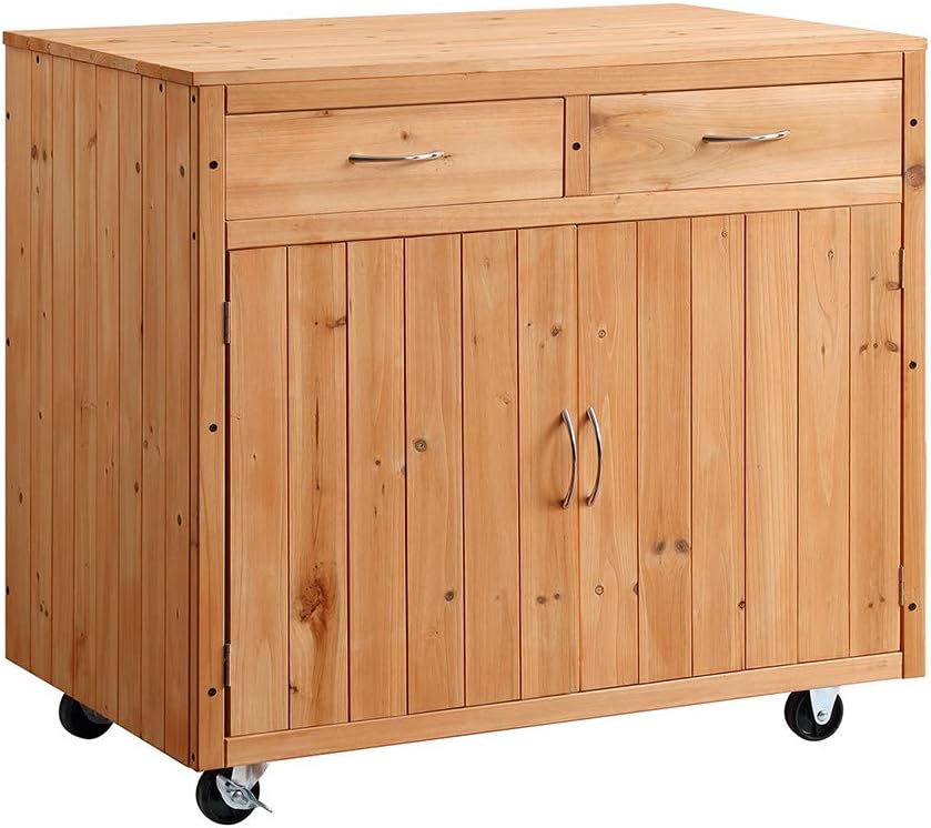 Unipaws Wooden Storage Cabinet on Wheels, Table Stand for Tortoise House
