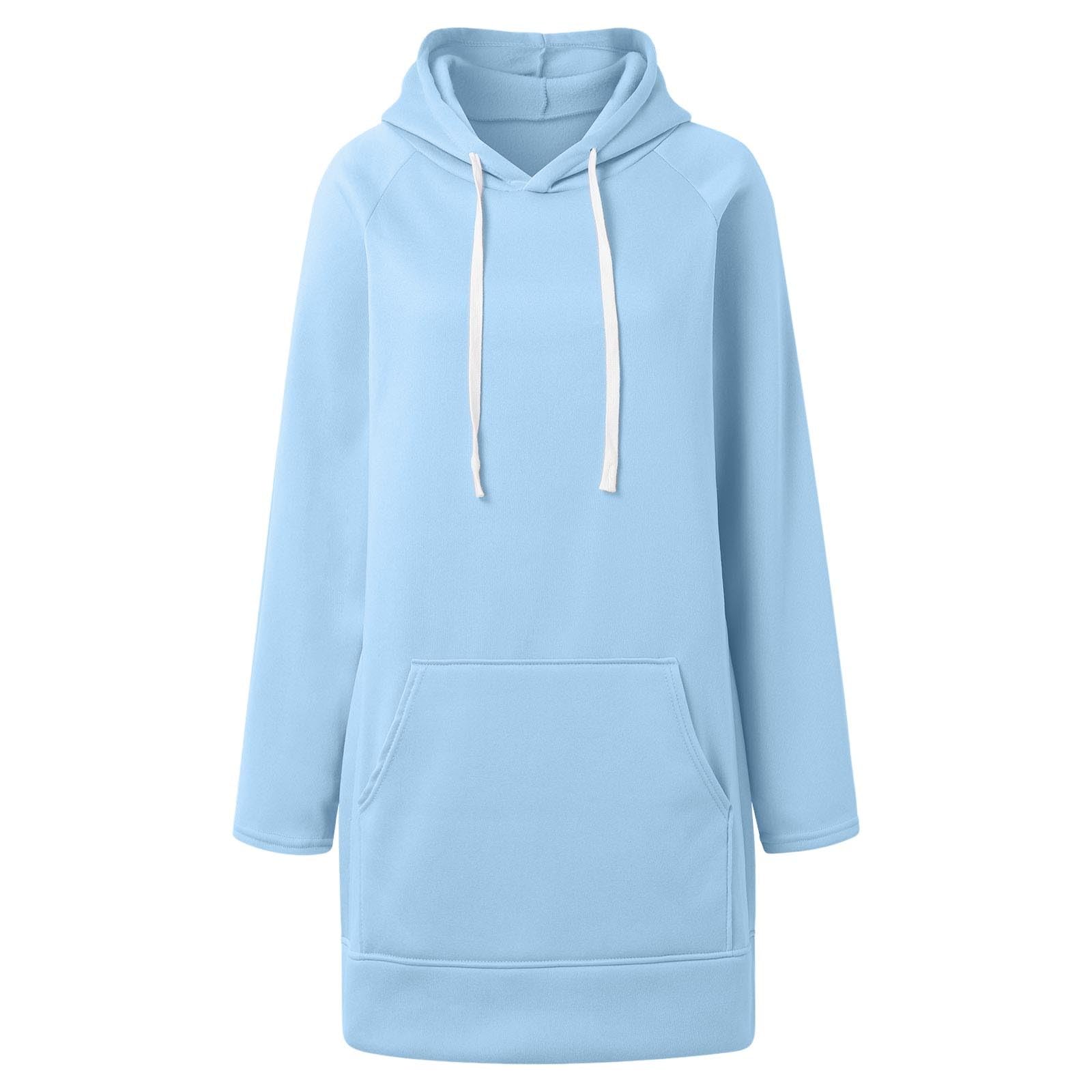 Generisch Robe confortable pour femme avec imprimé de Noël, sweat à capuche à manches longues et poches