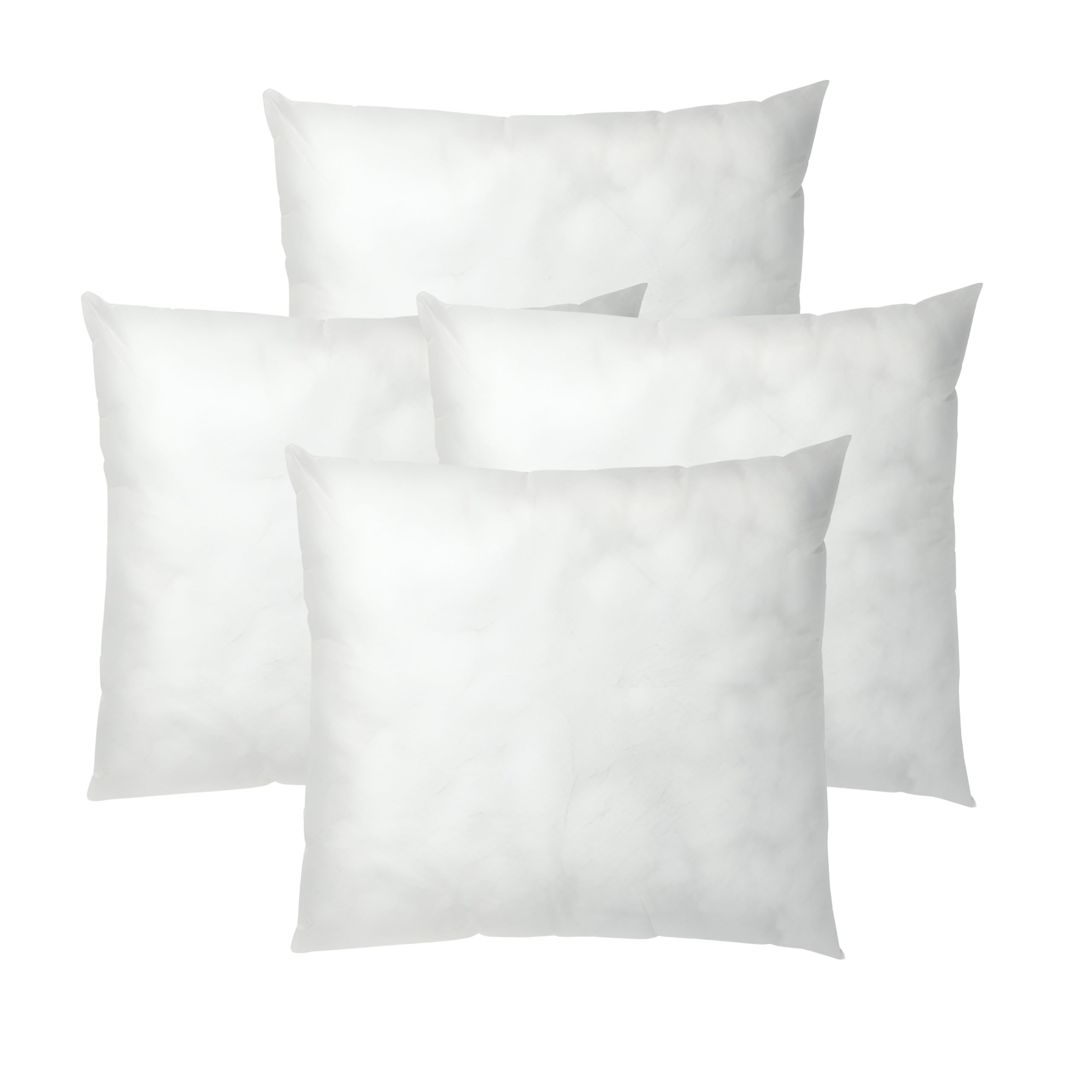 Multiflux White Set Of 4-33Cm X 33Cm Odd Size Hollowfibre Cushion Pads New Inners Stuffer Square Pillow Insert Sofa Throw Hypoallergenic (Pack Of 4 | 13" X 13")