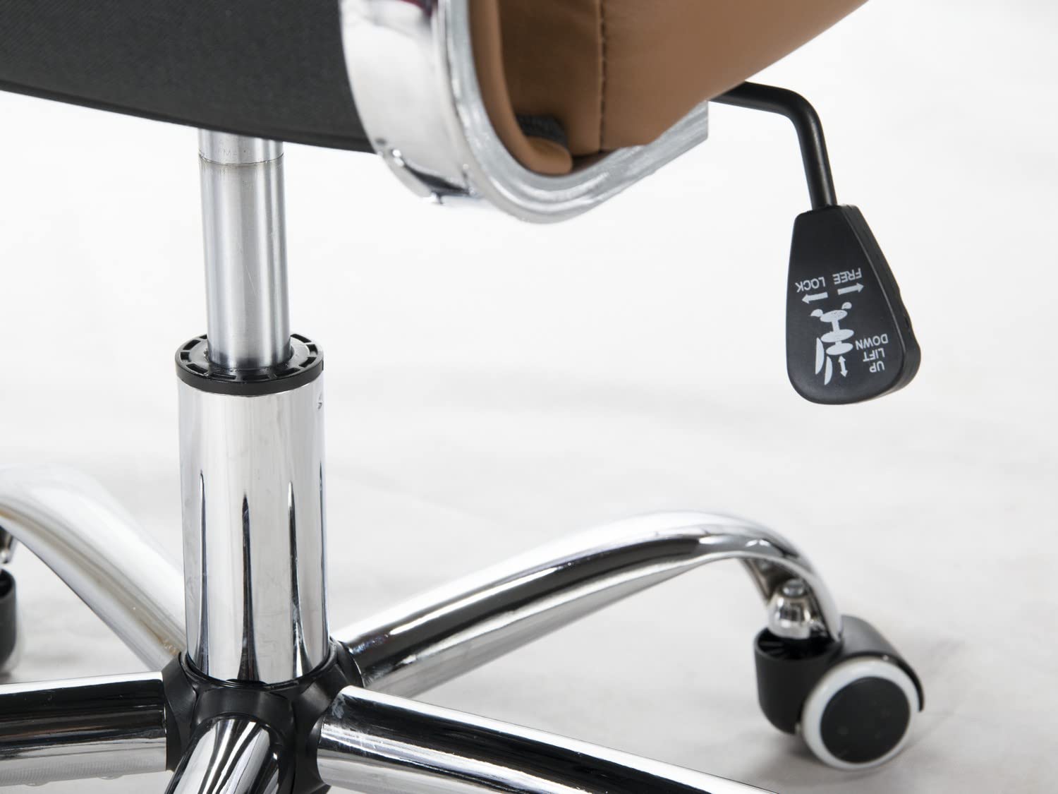 Boston - Sedia girevole da ufficio con ruote, stile classico, ergonomico, in ecopelle, ideale per il gioco, per la sala da pranzo o per desk chair – marrone