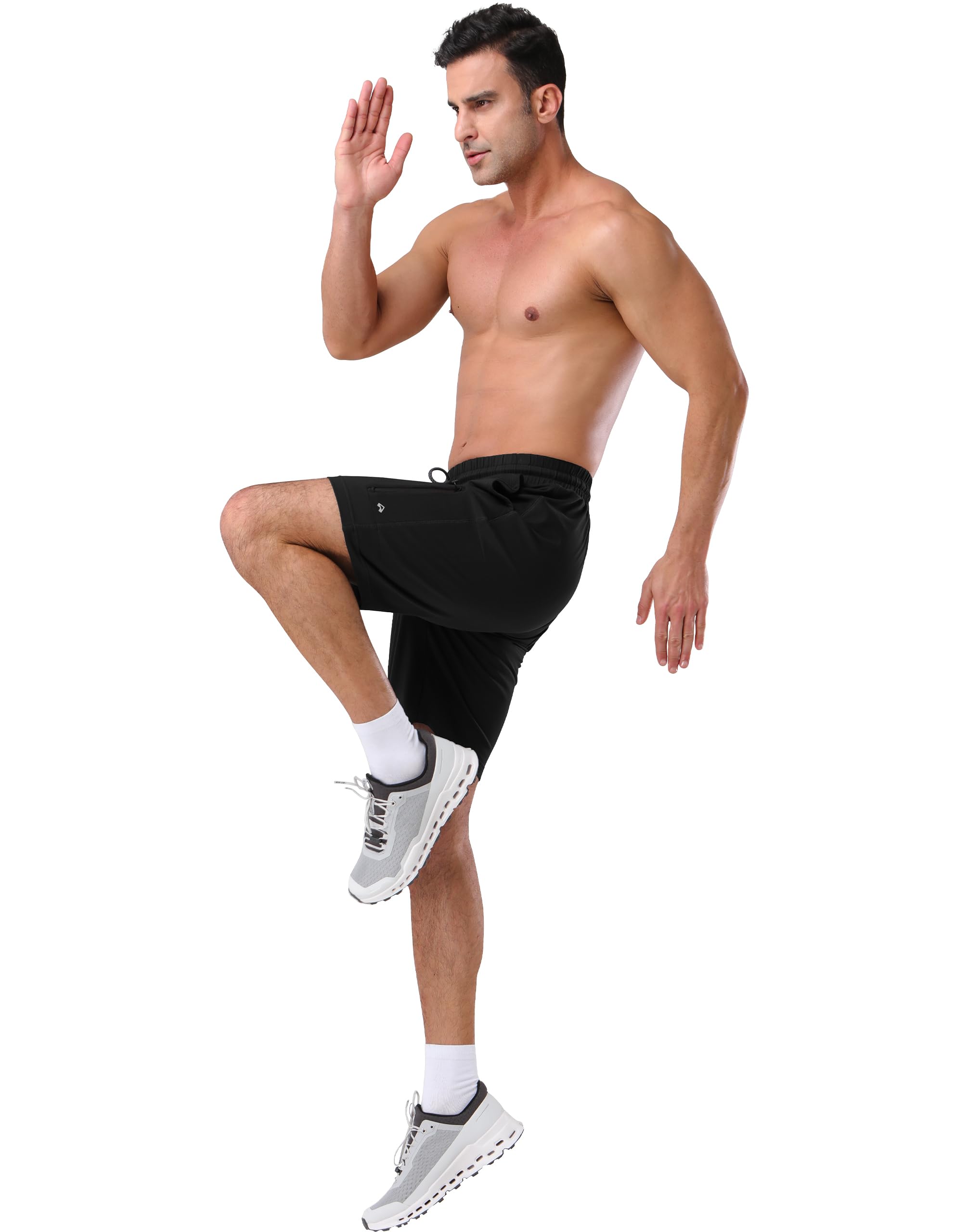 Pioneer Camp Sporthose Kurz Herren Jogginghose Kurz Baumwolle mit Reißverschlusstasche Herren Kurze Hosen Sommer Casual Sweatshorts Freizeit-Shorts 7" Inch