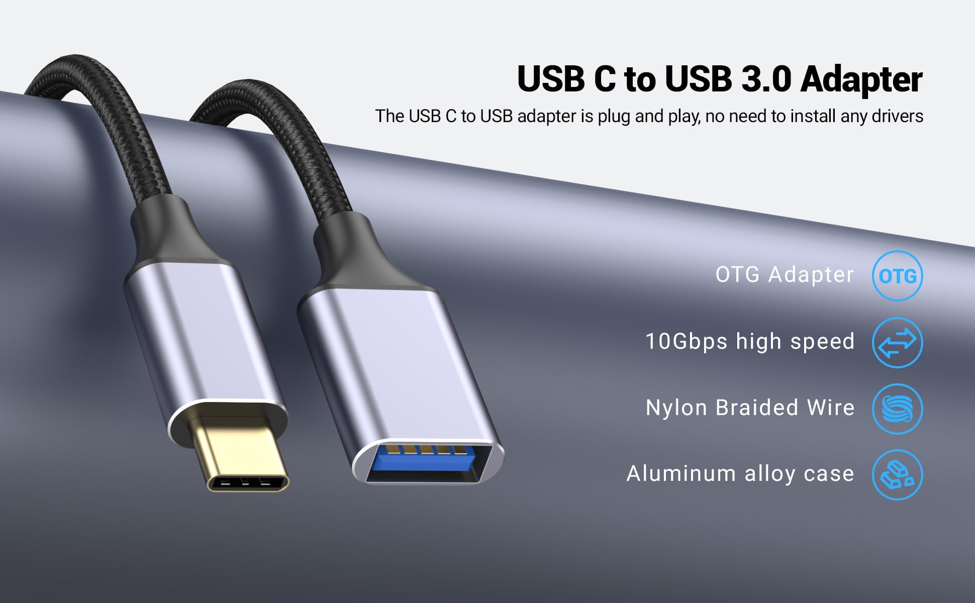 Pastall Cavo USB femmina a C maschio (1 m), adattatore di tipo C, adattatore da USB C a USB 3.0, femmina C a maschio A per telefono/laptop/tablet/switch dispositivo USB-C