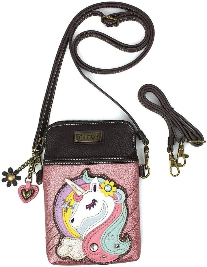 CHALA Cell Phone Crossbody Purse-Women PU Leather/Canvas Multicolor Handbag with Adjustable Strap - Image 3
