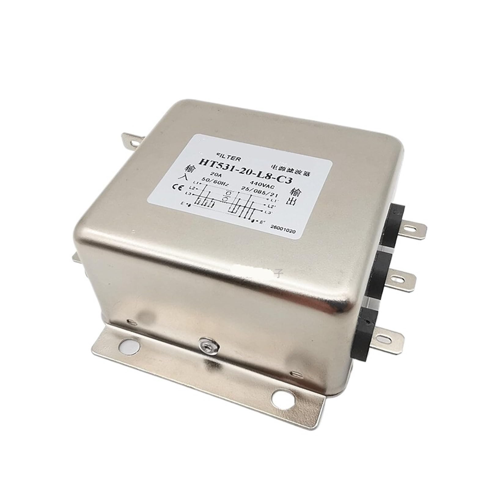 Filtre triphasé HT531-20-M4-C3 élimine les parasites de vos machines 20A