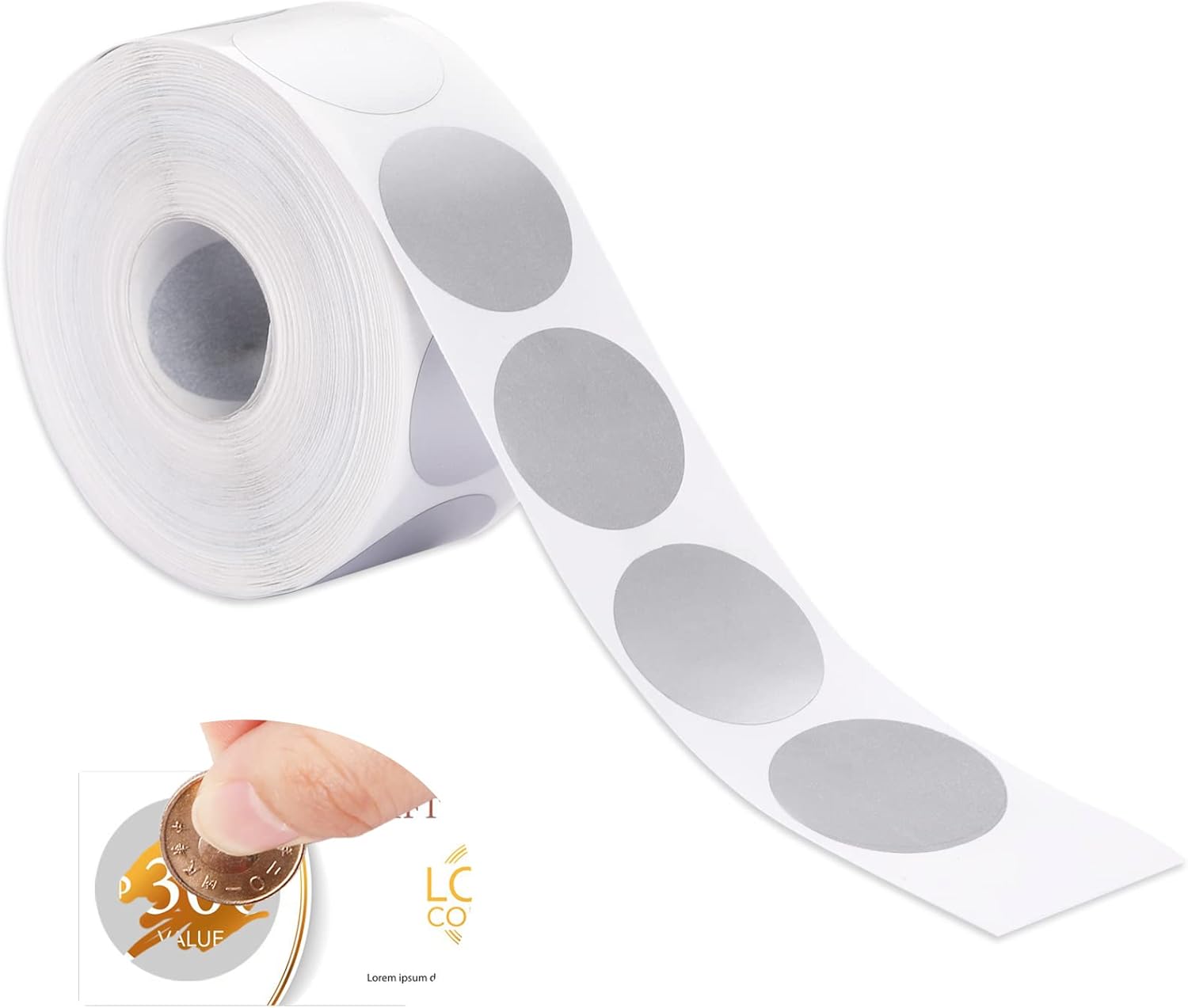 Vin Beauty 1000 Pcs Scratch Off Stickers, Round Custom