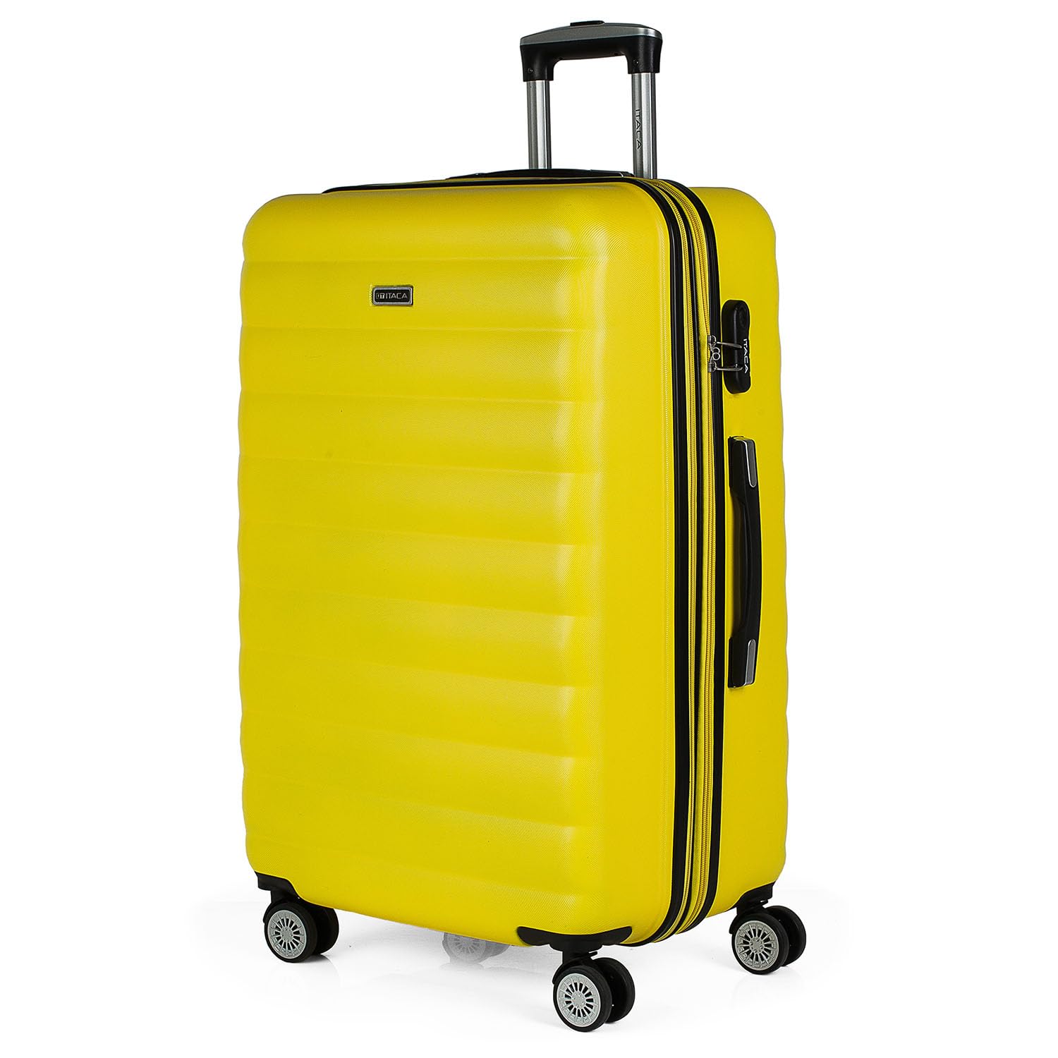 ITACA - Maletas Grandes De Viaje Rígidas Ligeras con 4 Doble Rueda 360° Maleta Grande 23 Kilos Alta Resistencia Extensible Maleta XL Duradera, Amarillo