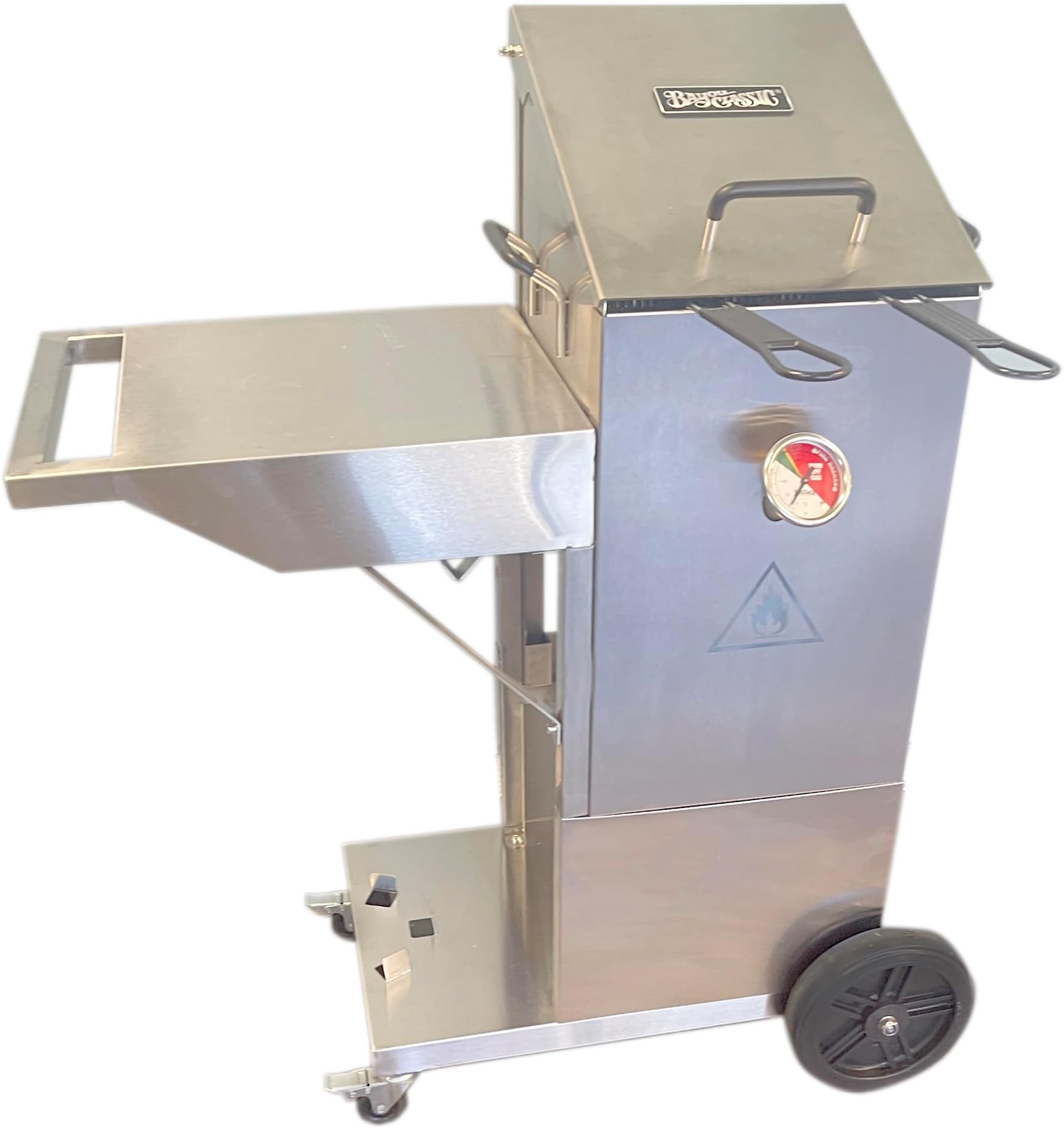 Bayou Classic 700-704 4-gal Stainless Bayou Fryer with Cart Includes 2 Stainless Mesh Baskets Fry Thermometer Drain Valve High Pressure Regulator w/ 48-in Stainless Braided LPG Hose