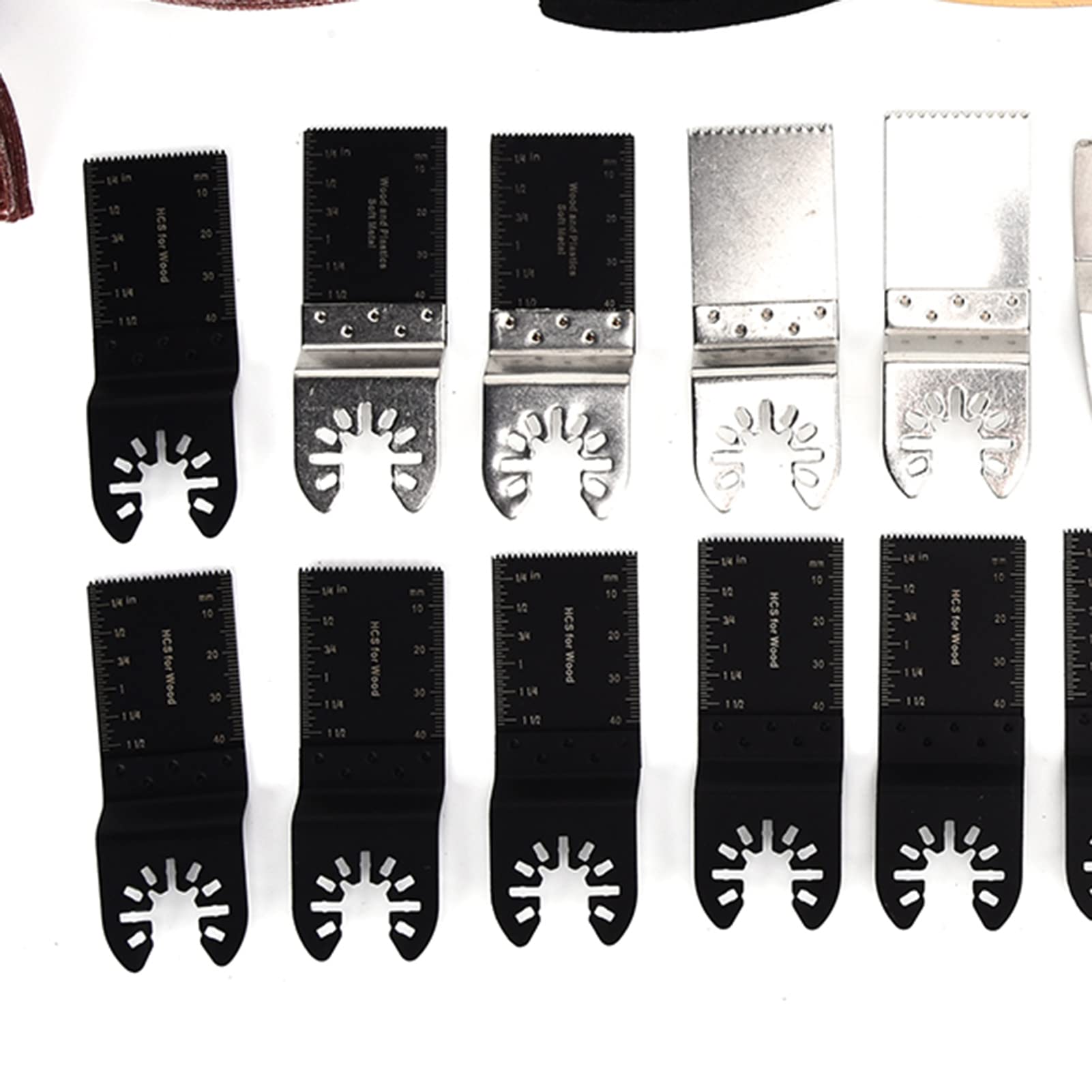 Kit di lame professionali per utensili oscillanti in acciaio ad alto tenore di carbonio, set di accessori per seghe multiutensile per il taglio di legno, metallo e plastica