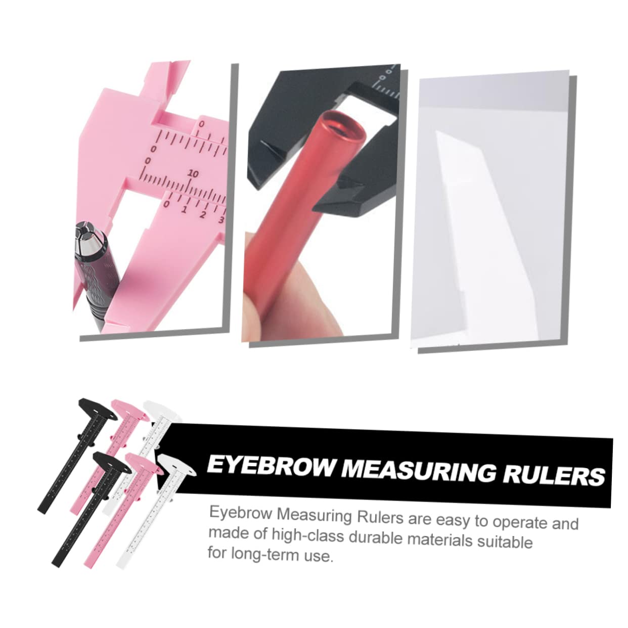 Vaguelly 6pcs Eyebrow Ruler Measuring Calipers for Shaping Portable Brow Caliper Kit