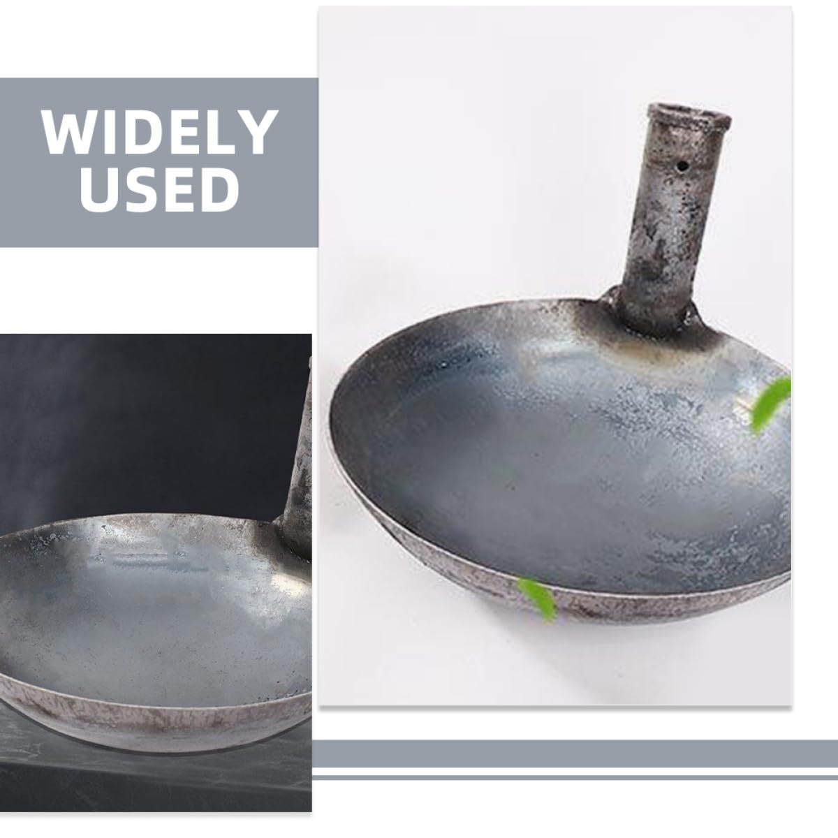 Uonlytech Cucharón para Cocina Reutilizable y Cómodo de Agarrar y Gran Capacidad Mango Largo de Hierro y Obsequio de Inauguración de Casa