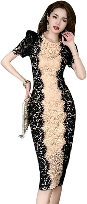 Mandalay ゴールド刺繍タイトドレス フラワー刺繍サイドヌーディーシアータイトミニドレス セクシー