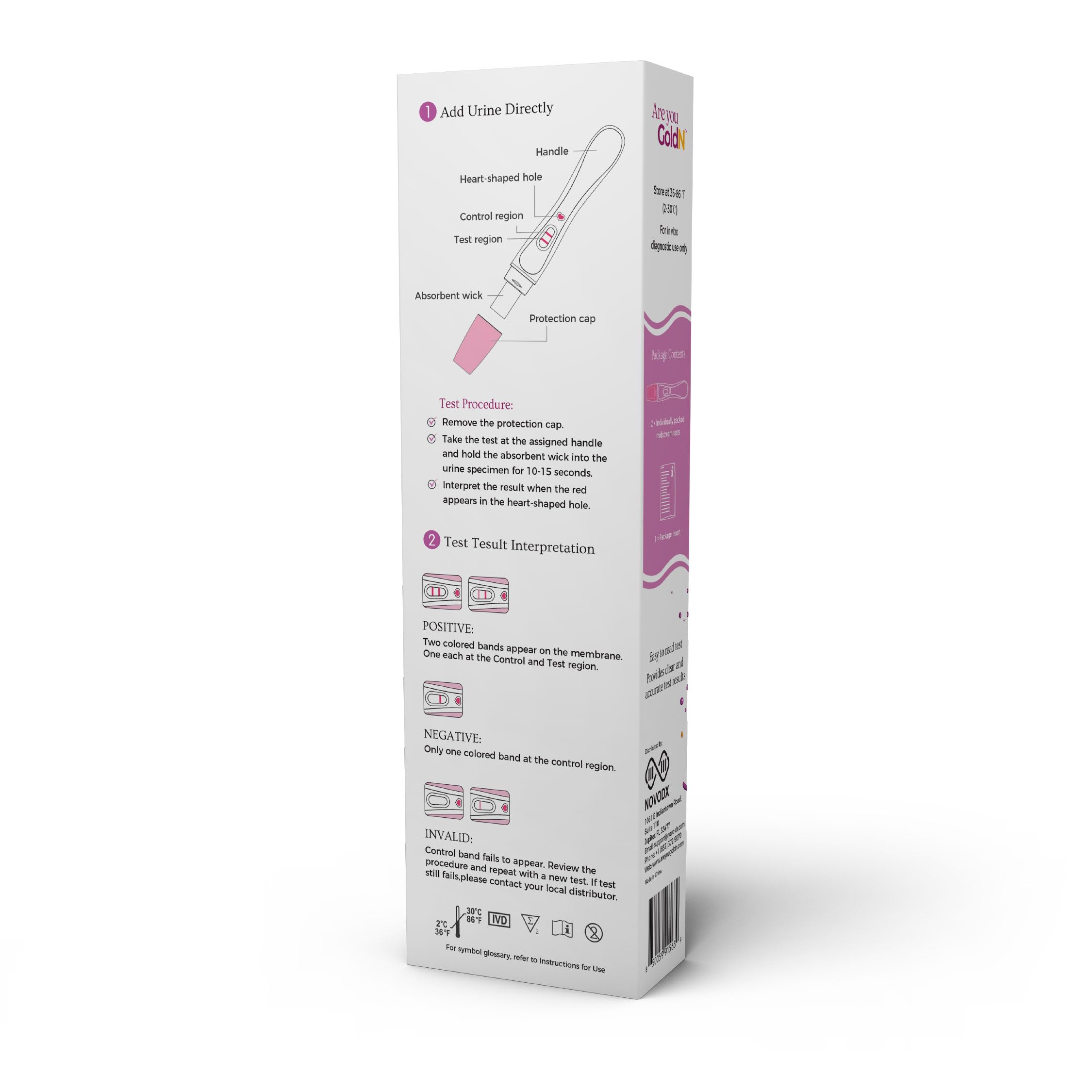 GoldN™ Easy to Use Pregnancy Test | Early Detection HCG Test for Women | Fast & Clear Results in Minutes | Midstream, Mess-Free Design | 2 Tests for Reliable Pregnancy Confirmation