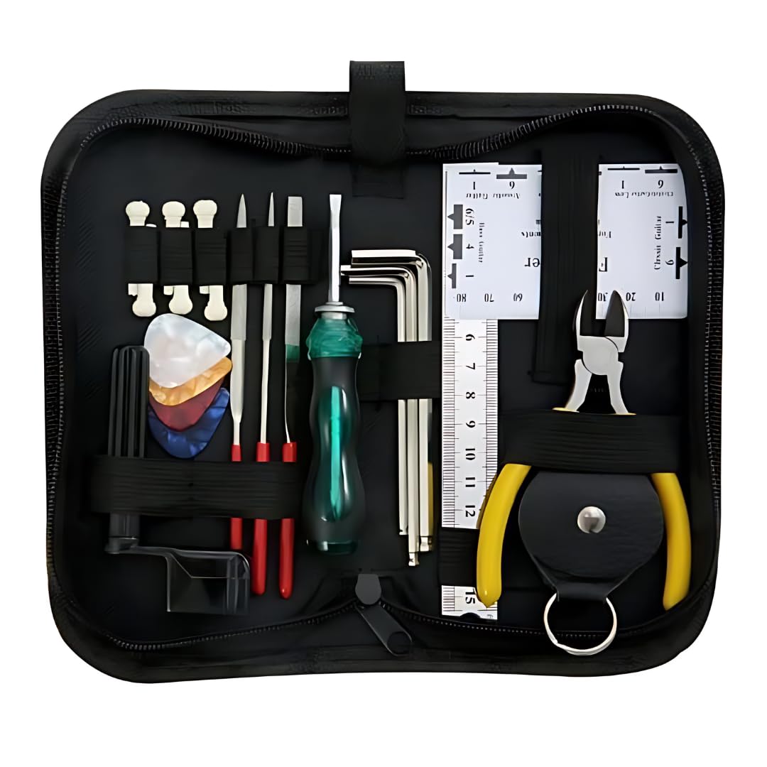 Complete 31-Piece Guitar Maintenance Tool Kit with Carrying Case- Suitable for Guitar Ukulele, Bass, Mandolin, Banjo - Image 3
