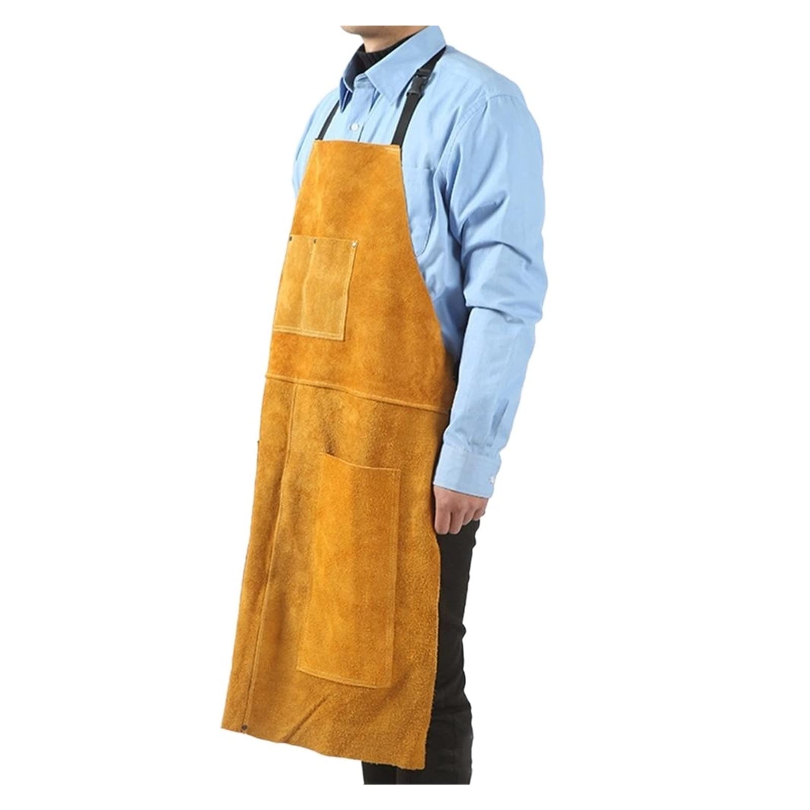 Soldadura delantal de cuero soldador de cuero delantal de tela profesional carpintero herrero ropa de jardín, Accesorios de soldadura