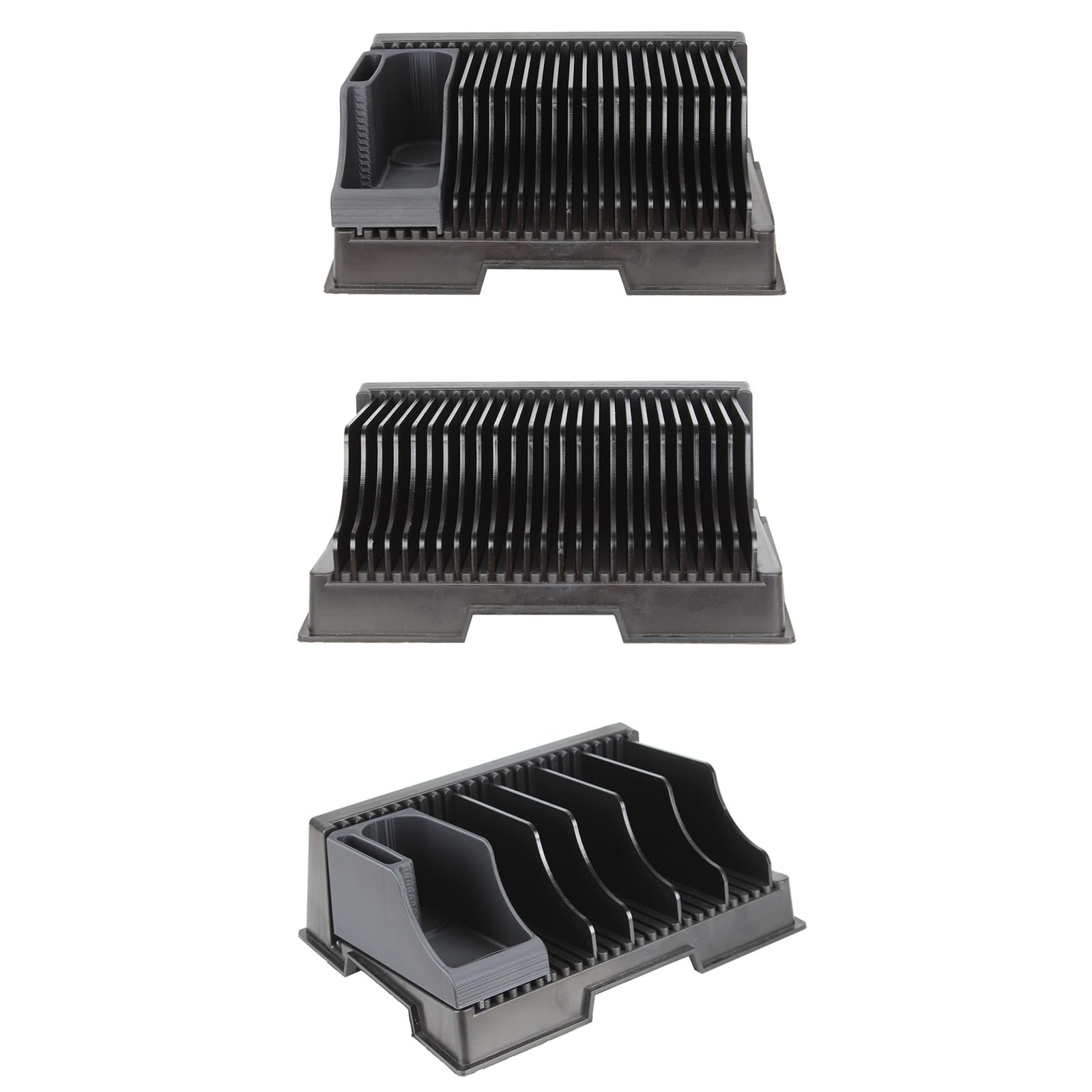 Organizer per stampante con vassoio porta attrezzi rimovibile e 5 divisori in acrilico per archiviazione verticale e gestione degli accessori, organizer per forniture di stampa
