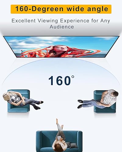 Miniatura 5 de Sovboi Pantalla de proyección, pantalla de proyector de video 169 de 100 pulgadas, plegable, antiarrugas, pantallas de películas de proyector