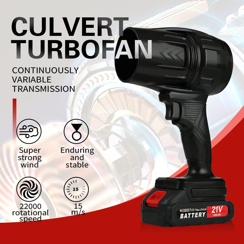 Cordless Leaf Blower Variable Speed,21V 1.7LB Lightweight Handheld Blower with 1 Pack Battery&30 Mins Runtime,for Yard,Patio,Car Drying,Snow,Garage,Deck Cleaning