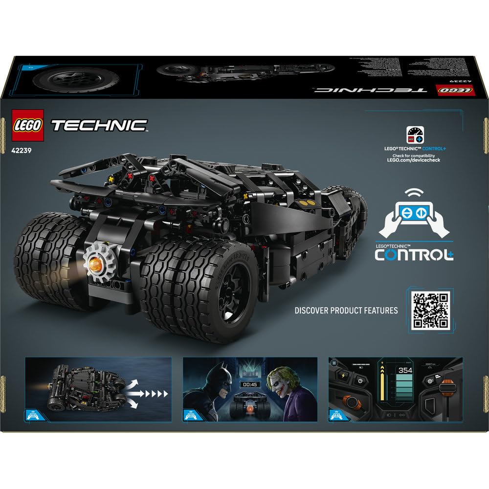 LEGO Technic Batmobile Tumbler 42239 | Model filmowego auta, klocki konstrukcyjne, prezent dla fana motoryzacji 12+, zdalne sterowanie, 719 elementów