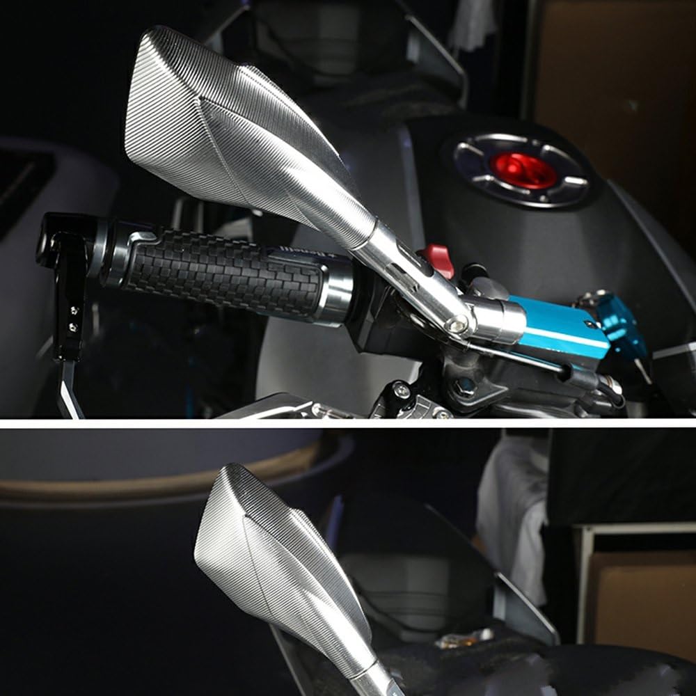 Specchietto retrovisore Universale per Moto Ducati Monster 696 797 Monster 821 Hypermotard 950 848 Argento