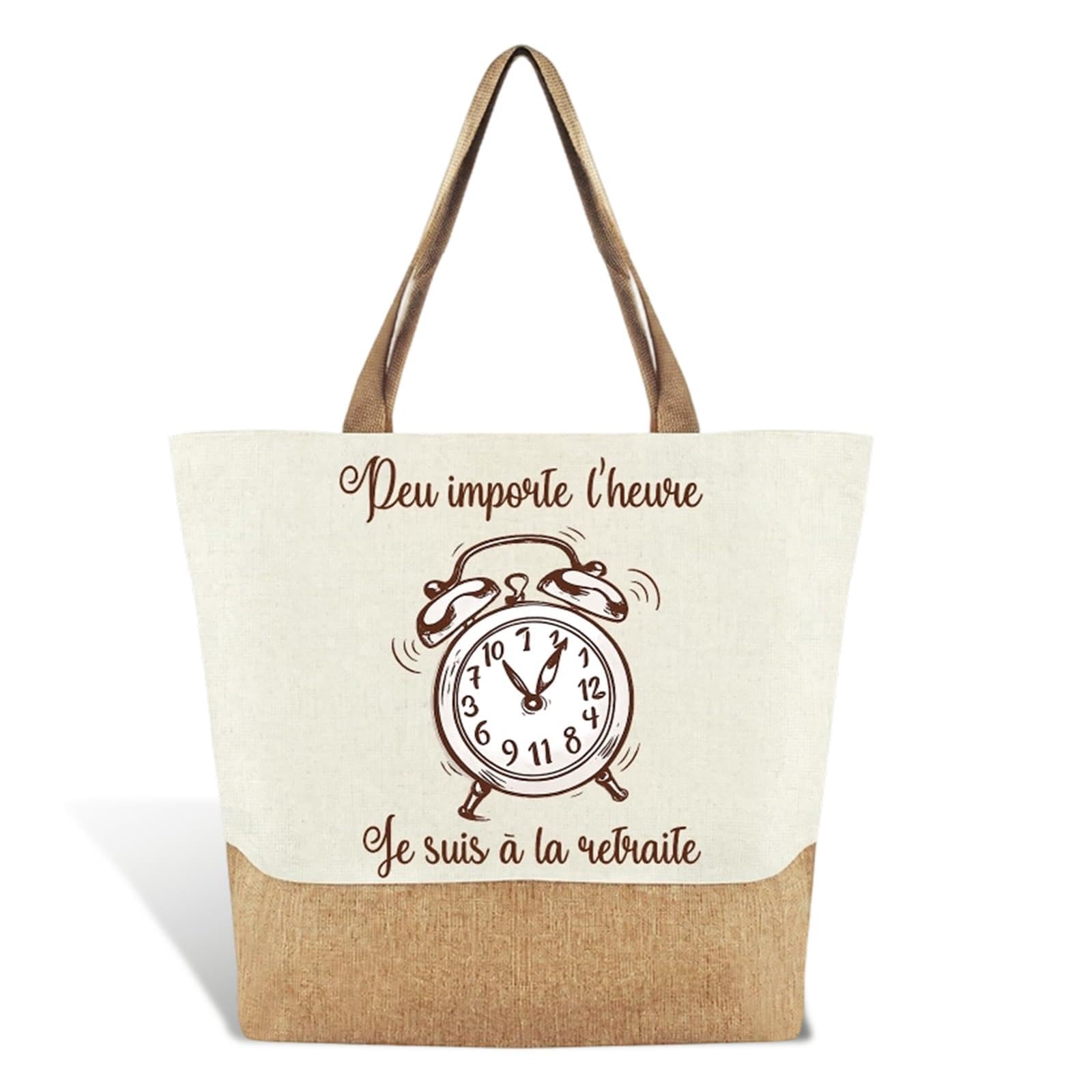 Sac Cabas Toile Robuste Porte-Clés Cadeau Retraite Femme