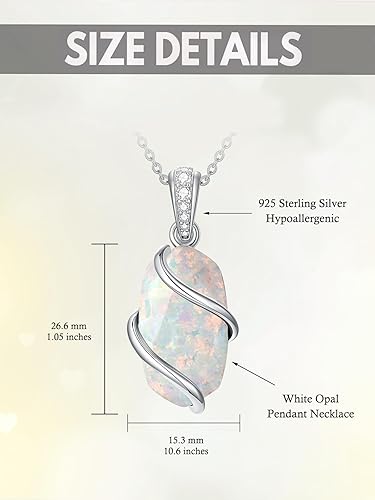 Miniatura 4 de 925 Sterling Silver Necklace for Women Dainty Gemstone Pendant Fine Jewelry Anniversary Birthday Graduation Gifts for Women Women Girls Mom