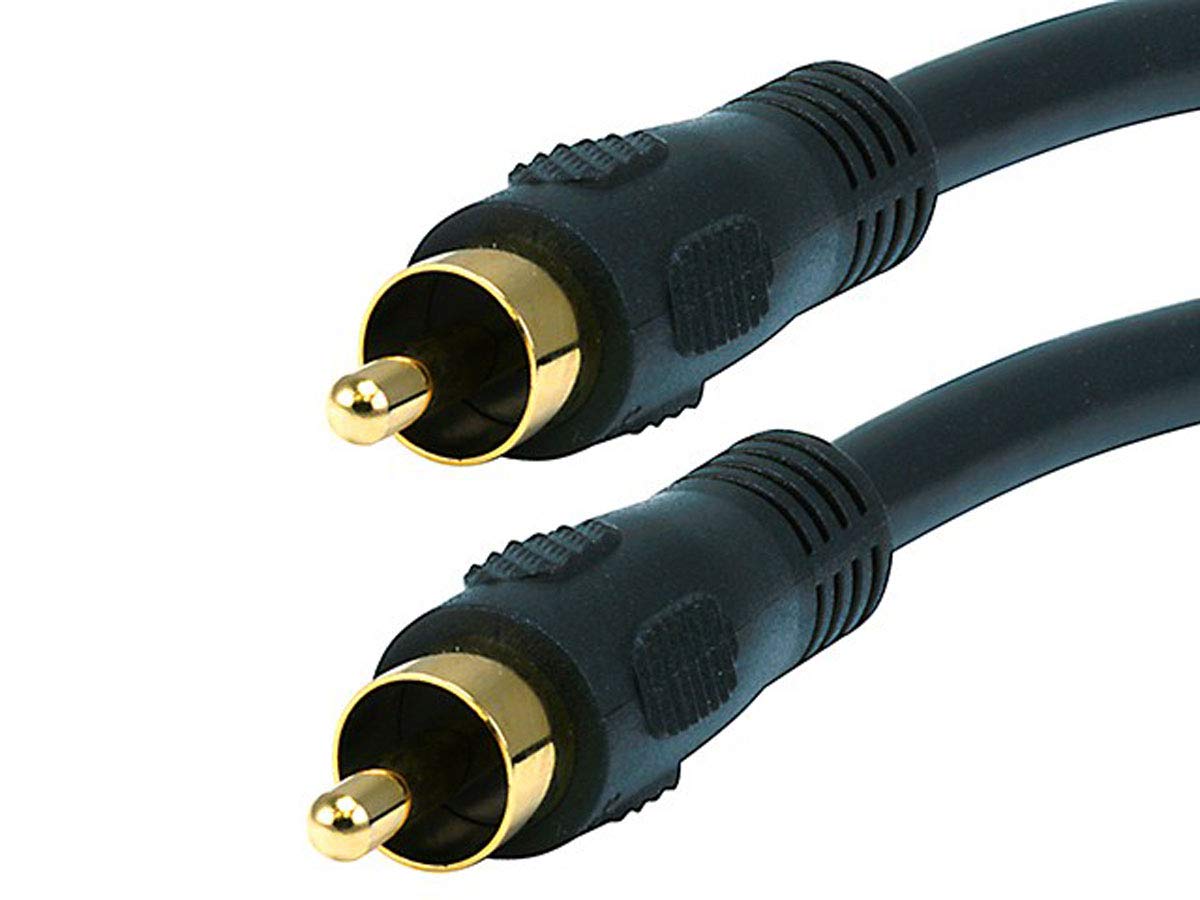 Monoprice Audio/Video Coaxial Cable - RCA Male to Male, RG-59U, 75ohm, 6 Feet, Black