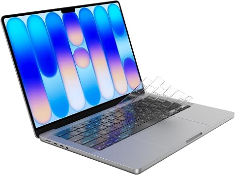 Soonjet Ultra Thin Keyboard Cover for 2025-2021 M5/M4/M3/M2/M1 Pro/Max MacBook Pro 14/16, M5-M2 MacBook Air 13/15, MacBook Neo, Premium TPU Keyboard Protector - Clear