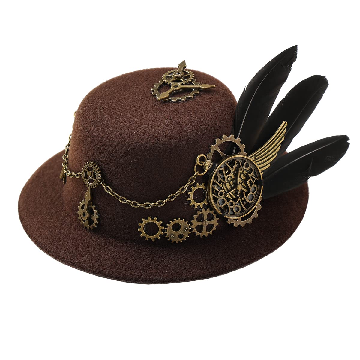 BPURB Steampunk Accessories Mini Top Hat for Women Headband Halloween Cosplay Costume (Style-6)