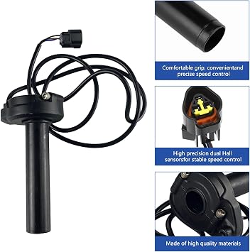 Motorcycle Twist Throttle Accelerator Handle Grip for Sur-Ron Light Bee X/S Electric Bikes, Aluminium Alloy Accelerator Twist Speed Throttle Grip Assembly (Black)