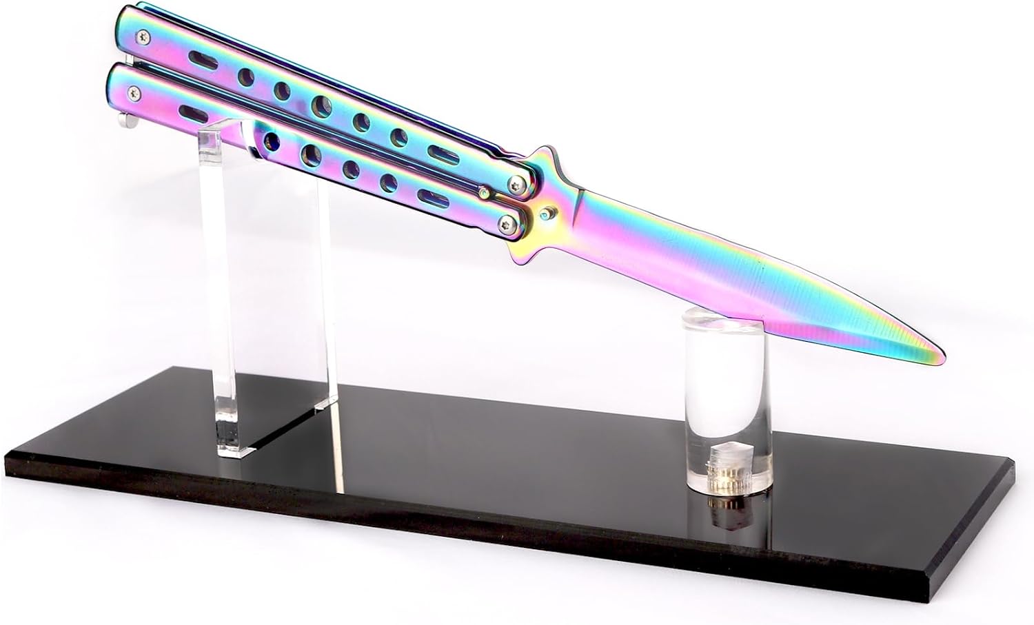 KAFENDA Acrylic Knife Display Stand with Black Square Base