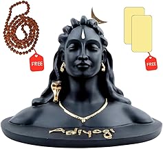 InfiniteEshop Adiyogi Shiva Statue for Car Dashboard with Rudraksha Mala - Mahadev Idol for Home Decor, Office, Pooja (5 INCH)